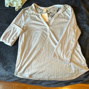 Light blue cute blouse for women